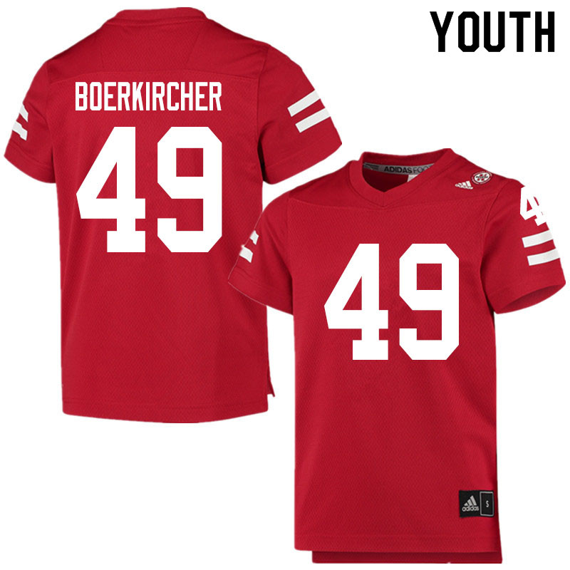 Youth #49 Nate Boerkircher Nebraska Cornhuskers College Football Jerseys Sale-Scarlet